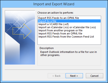 How to export contacts from outlook to gmail step 2
