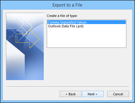 How to export contacts from outlook to gmail step 3