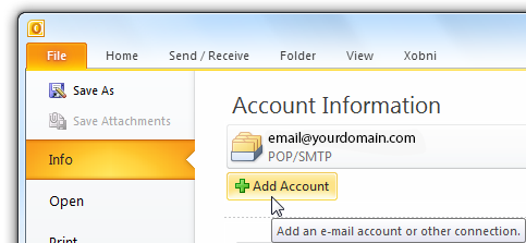 How to Setup Outlook 2010 (POP3) Step 3