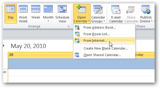 View your google calendar in your outlook step 4