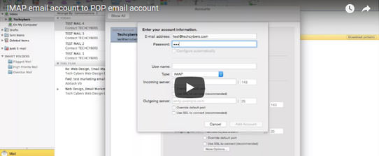 IMAP email account to POP email account